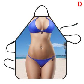 1pc Funny Muscle Man Kitchen Apron Sexy Women Cooking Pinafore Home Cleaning Tool - D