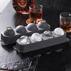 1pc Round Ice Cube Trays, Ice Ball Cube Mold Trays, Ice Making Trays For Home - Gray