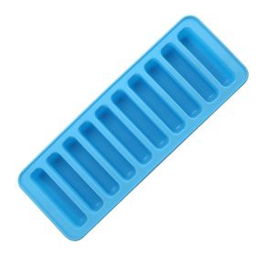 Finger Biscuit Ice Cube Mold 10 Consecutive Rectangular Chocolate Bars Cake Baking Ice Cube Tool - Blue