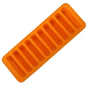 Finger Biscuit Ice Cube Mold 10 Consecutive Rectangular Chocolate Bars Cake Baking Ice Cube Tool - Orange