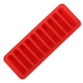 Finger Biscuit Ice Cube Mold 10 Consecutive Rectangular Chocolate Bars Cake Baking Ice Cube Tool - Red