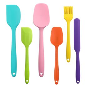 6pcs Silicone Kitchenware Set; Kitchen Supplies; Baking Supplies; Large Scraper; Spatula; Baking Tools; Cake Cream Spatula; Kitchen Tool Set - 6PCS Co