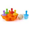 1pc 7 Holes Silicone Popsicle Mold; Ice Pop Molds Maker; Storage Container For Homemade Food; Ice Cream DIY Pop Molds; BPA Free - Orange Base