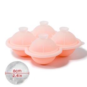 Create Perfectly Round Ice Cubes for Your Cocktails and Whiskey with this Large Silicone Ice Cube Tray! - 4 ice hockey with funnel - pink