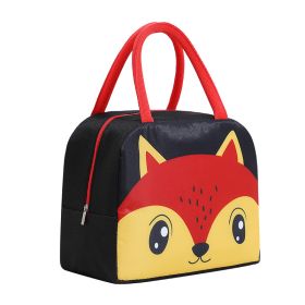 1pc Cartoon Rabbit Animal Cute Bento Bag; School Insulation Lunch Box; Lunch Bag - Black Fox