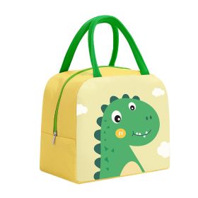 1pc Cartoon Rabbit Animal Cute Bento Bag; School Insulation Lunch Box; Lunch Bag - Yellow Dinosaur