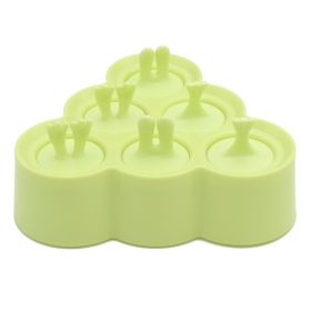 Ice Mold Ice Cube Maker Candy Bar Ice Pop Maker Ice Cream Kitchen Accessories Silicone Molds Popsicle Molds With Lid DIY Mould - Green