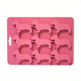 Ice Cube Silicone Tray Molds Trays Dog Mold Chocolate Dachshund Shaped Baking Candy Lid Jelly Mini Maker Fondant Puppy Release - Light Pink