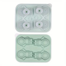 1pc Astronaut Ice Cube Mold Frozen Coffee Milk Tea Internet Celebrity Ice Mold Homemade Silicone Sorbet Ice Tray Mold - 4 Even Spaceman Ice Tray - Dar