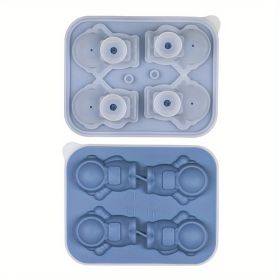 1pc Astronaut Ice Cube Mold Frozen Coffee Milk Tea Internet Celebrity Ice Mold Homemade Silicone Sorbet Ice Tray Mold - 4 Astronaut Ice Trays - Haze B