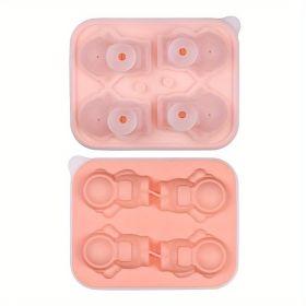 1pc Astronaut Ice Cube Mold Frozen Coffee Milk Tea Internet Celebrity Ice Mold Homemade Silicone Sorbet Ice Tray Mold - 4 Astronaut Ice Trays - Pink