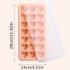 1pc High Quality Silicone 21 Even Love Ice Cube Ice Tray Mold Heart Shaped Silicone Ice Box - Pink