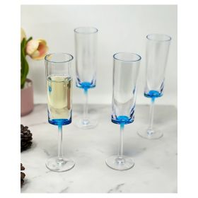 Oval Halo Plastic Champagne Flutes Set of 4 (4oz), Unbreakable Mimosa Glasses Plastic Champagne Glasses, Acrylic Wedding Champagne Flutes - as Pic