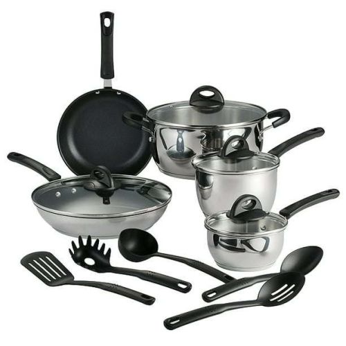 Tramontina Everyday 14 Pc Stainless Steel Tri-Ply Base Cookware Set - Tramontina Tramontina Everyday 14 Pc Stainless Steel Tri-Ply Base Cookware Set - Tramontina