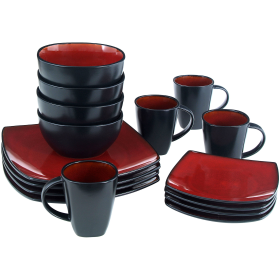 Better Homes & Gardens 16-Piece Dinnerware Set, Tuscan Red - Better Homes & Gardens