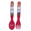 Disney Cinderella Flatware Set - Kids Pink Colored Plastic Princess Spoon and Fork Set - Disney