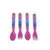 Disney Cinderella Flatware Set - Kids Pink Colored Plastic Princess Spoon and Fork Set - Disney