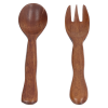 Brrnoo 2 Pcs Wooden Spoon Fork Set Reusable Salad Servers Reusable Kitchen Flatware For Home Travel,Wooden Spoon Fork Set - Qiilu