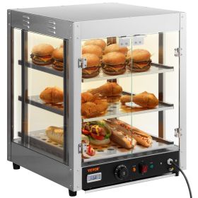 VEVOR 3-Tier Commercial Food Warmer Countertop Pizza Cabinet with Water Tray - Default