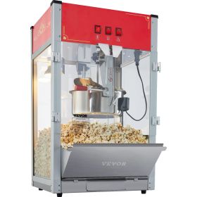 VEVOR Popcorn Popper Machine 12 Oz Countertop Popcorn Maker 1440W 80 Cups Red - Default