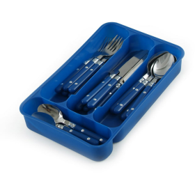 Casual Living 24 Pieces Flatware Set, Blue - Walter Drake