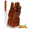 VAVSEA Knife Block Set, 16 Pieces Kitchen Knife Set with Block, Stainless Steel Knife Set for Best Gift, Home - VAVSEA