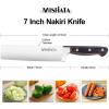 MOSFiATA Nakiri Knife 7 Inch Vegetable Cleaver Knife, 5Cr15Mov High Carbon Stainless Steel Kitchen Cooking Knife with Ergonomic Pakkawood Handle, Full