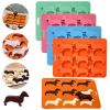 Ice Cube Silicone Tray Molds Trays Dog Mold Chocolate Dachshund Shaped Baking Candy Lid Jelly Mini Maker Fondant Puppy Release - Light Pink