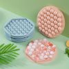 1pc; Hexagon Round Ice Cube Tray With Lid; Mini Circle Ice Ball Maker Mold For Freezer; 37pcs Sphere Ice Chilling Cocktail Whiskey Tea & Coffee - Pink