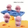 1pc Astronaut Ice Cube Mold Frozen Coffee Milk Tea Internet Celebrity Ice Mold Homemade Silicone Sorbet Ice Tray Mold - 4 Astronaut Ice Trays - Pink