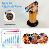 Culinary Butane Torch Lighter Refillable Blow Torch Adjustable Flame Kitchen Cooking BBQ Torch (Gas Not Included) - Gold