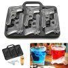 1pc Creative Ice Cube Tray; Whiskey Ice Cube Mold; Ice Cube Maker; DIY Bar Accessories - Black