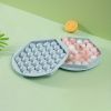 1pc; Hexagon Round Ice Cube Tray With Lid; Mini Circle Ice Ball Maker Mold For Freezer; 37pcs Sphere Ice Chilling Cocktail Whiskey Tea & Coffee - Pink