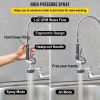 VEVOR Commercial Faucet with Pre-Rinse Sprayer, 8" Adjustable Center Wall Mount Kitchen Faucet with 12" Swivel Spout, 43" Height Compartment Sink Fauc