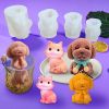 1pc Teddy Dog Ice Cube Mold; Mousse Cake Silicone Mold; Creative Cute Animal Shaped Epoxy Mold; DIY Tools - Skilful Cat