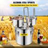 8Gal Home Use Moonshine Still Brewing Stainless Steel Water Wine Alcohol Double Keg - Default