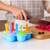 1pc 7 Holes Silicone Popsicle Mold; Ice Pop Molds Maker; Storage Container For Homemade Food; Ice Cream DIY Pop Molds; BPA Free - Blue Base