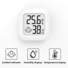 Mini LCD Digital Thermo-Hygrometer Humidity Temperature Measuring Air Comfort Indicator Thermometer Sensor Digital Moisture - White