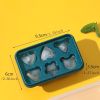 1pc Silicone Ice Cube Tray; 3 Cavities Silicone Popsicle Mold; Ice Maker Mold; Pink/Blue/Green - Dark Blue One