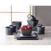 Better Homes & Gardens- Dark Gray Square Stoneware 16-Piece Dinnerware Set - Better Homes & Gardens